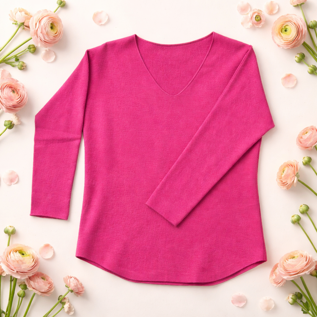 MyBasic Pullover V-Neck magenta