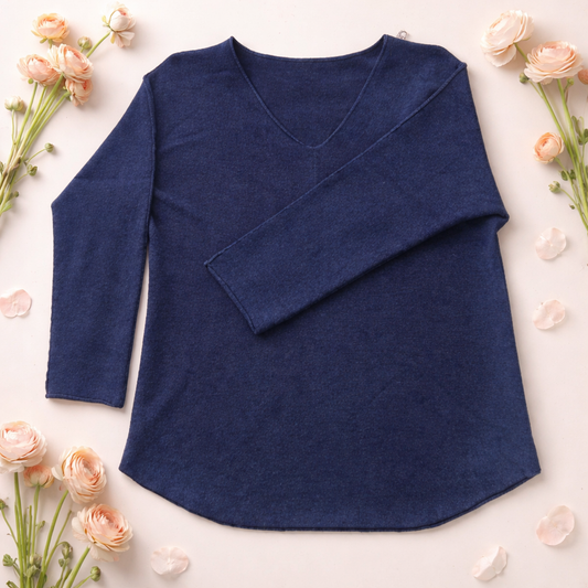 MyBasic Pullover V-Neck dunkelblau