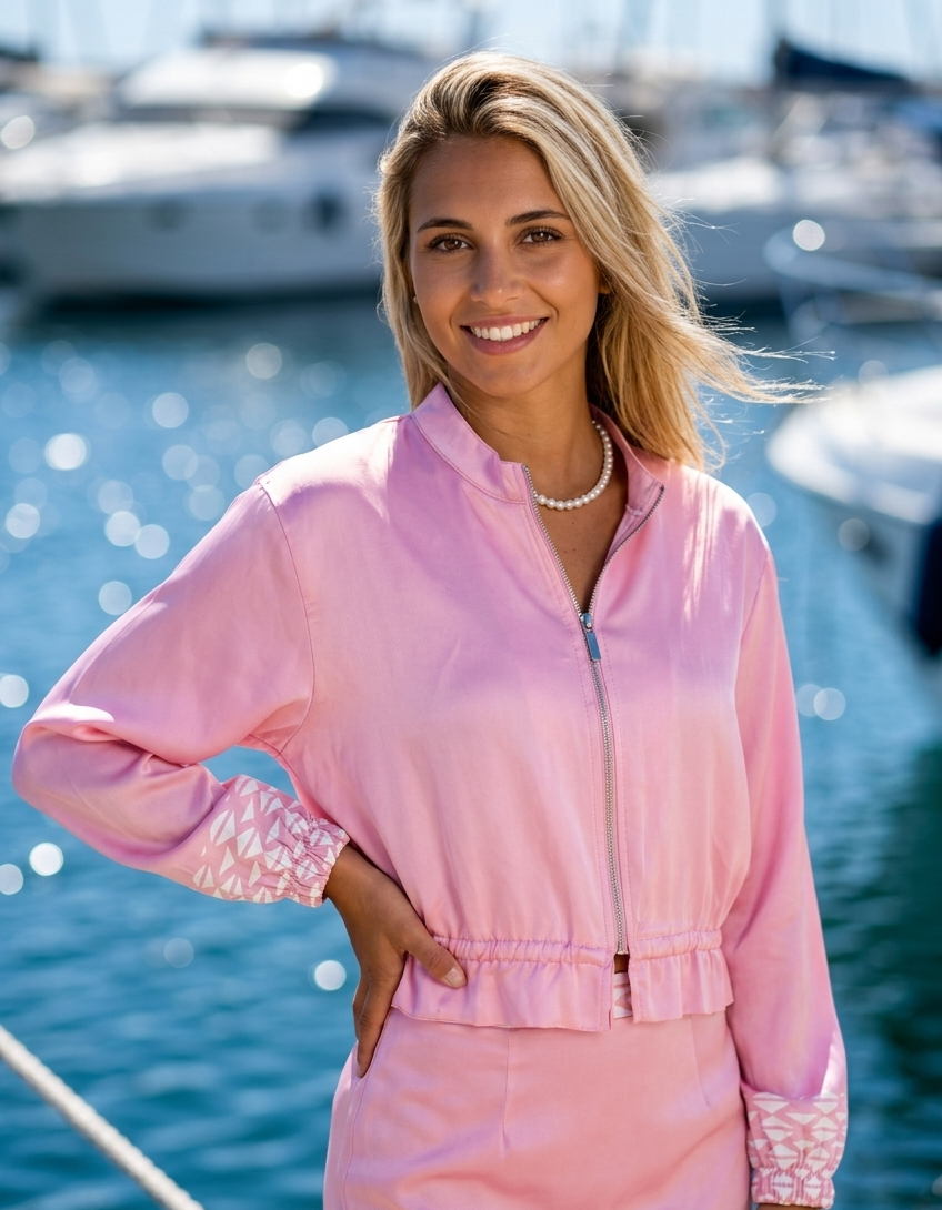 Sommerjacke mit Statement-Backprint