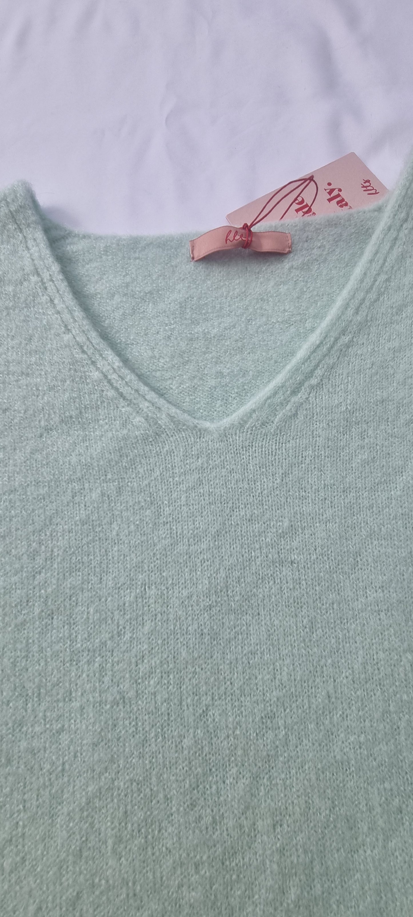 Basic Pullover mit Baby Alpaka-Wolle mint
