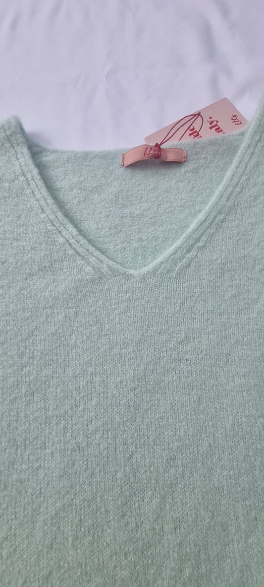Basic Pullover mit Baby Alpaka-Wolle mint