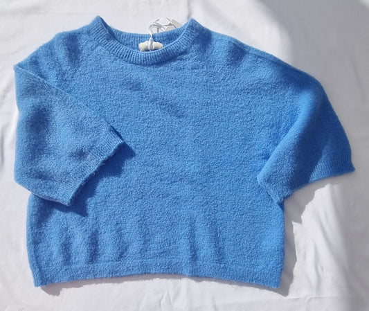 MyFav Alpaka Pullover 1/2 Arm Blau