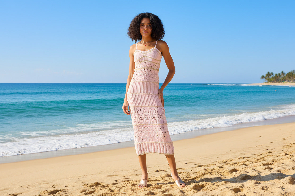 Stretch-Strick Maxikleid