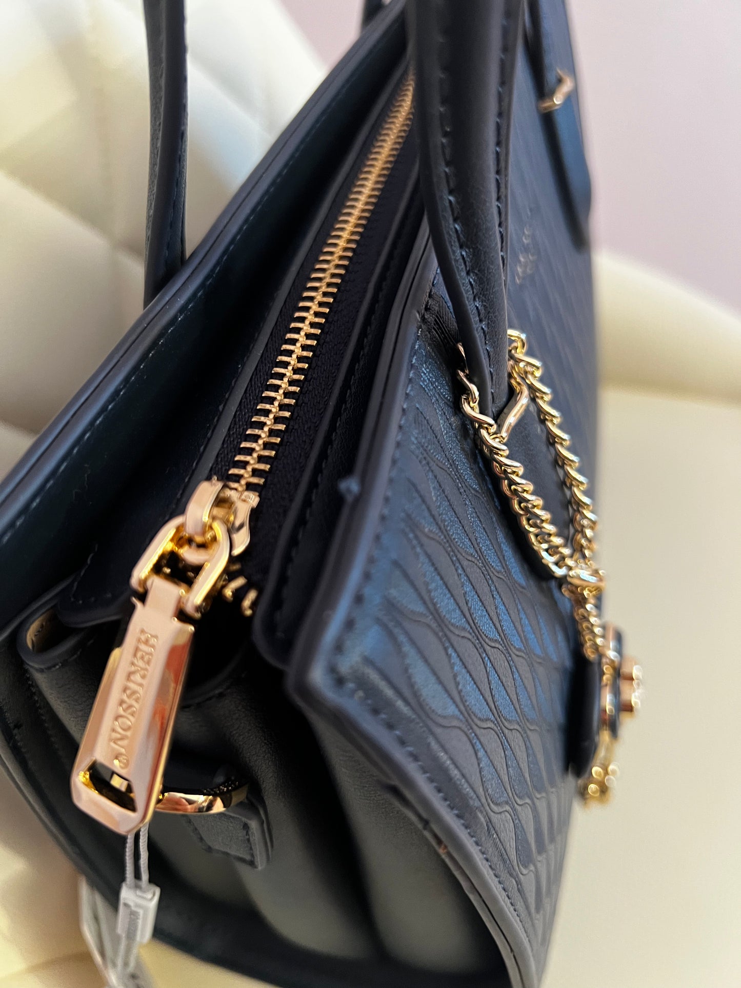 Midi Handtasche dunkelblau/grau