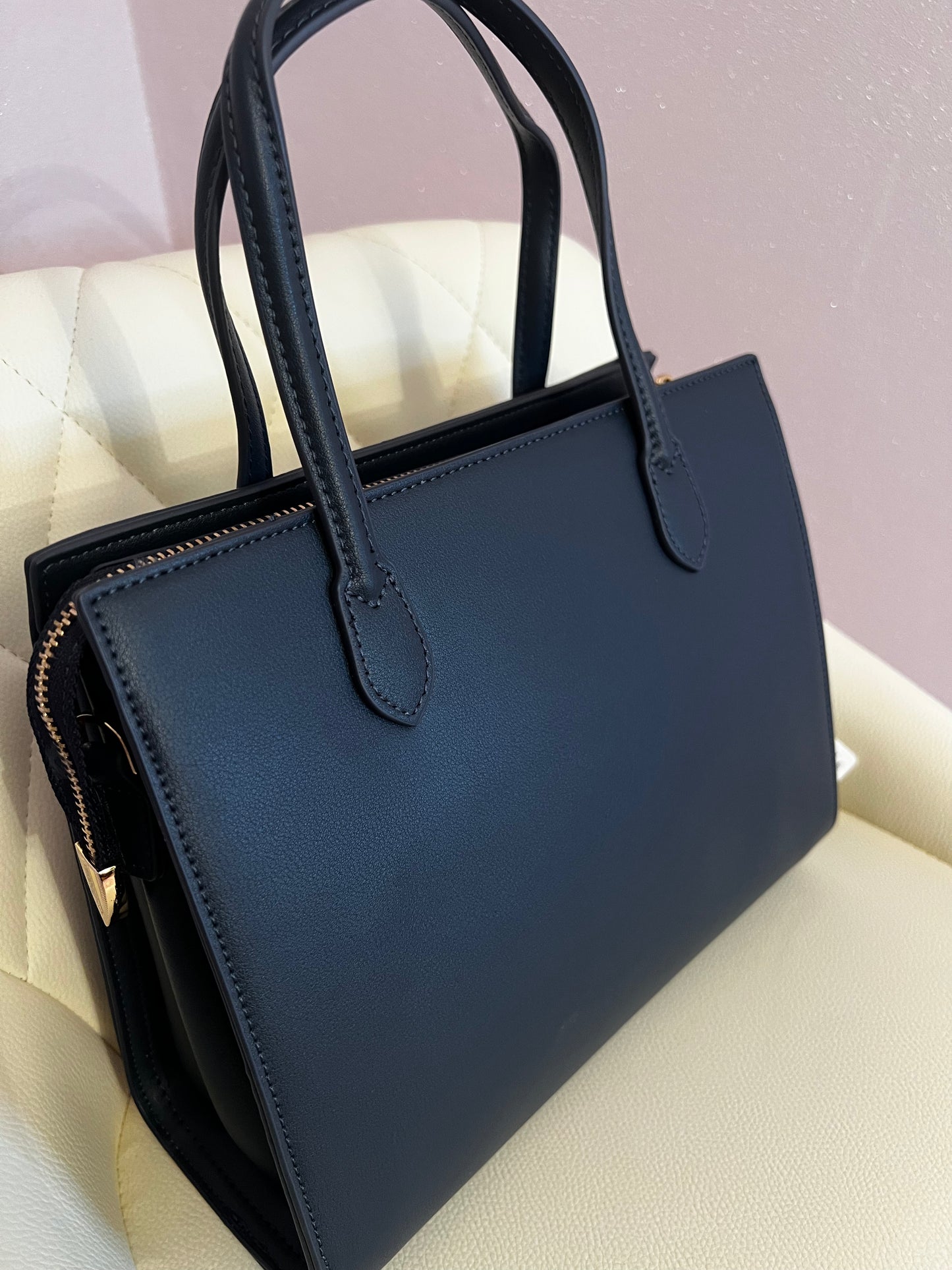 Midi Handtasche dunkelblau/grau