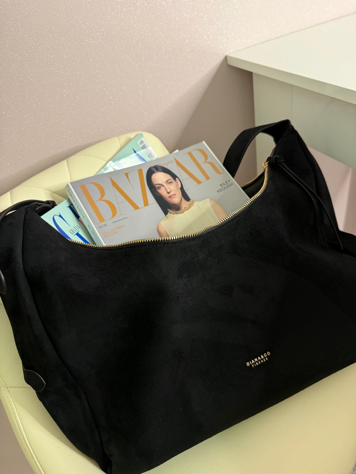 Wildledertasche schwarz