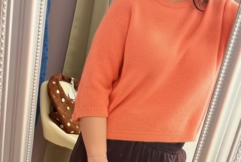 MyFav Alpaka Pullover 1/2 Arm Coralle